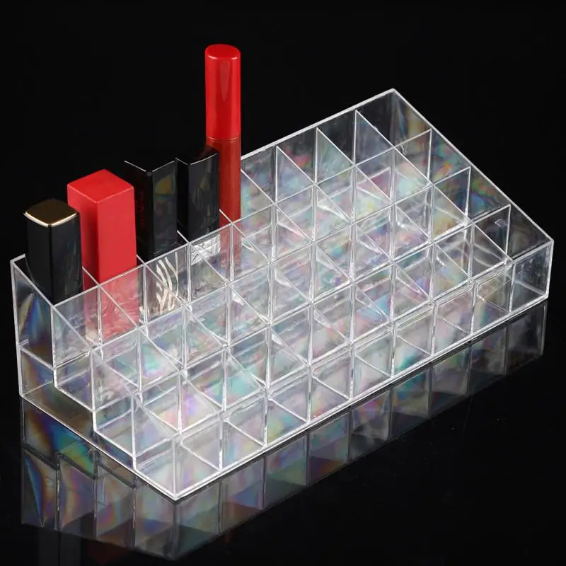 36 Grids Transparent Lipstick Display Box Durable Stair Step Arrangement Cosmetic Organizer Nail Brush and Polish
36 Grids Transparent Lipstick Display Box Durable Stair Step Arrangement Cosmetic Organizer Nail Brush and Polish