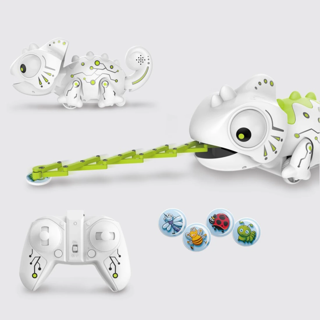 2.4G Chameleon Lizard RC Animal Robot Hungry Chameleon with 12 Kinds of Colorful Light Changing Toys for Children 
2.4G Chameleon Lizard RC Animal Robot Hungry Chameleon with 12 Kinds of Colorful Light Changing Toys for Children