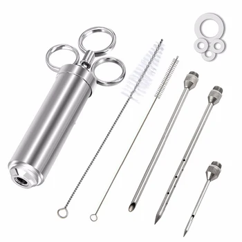 New 2 Oz Meat Injector Syringe Poultry Marinade Flavour Injector Meat Seasoning Injectors BBQ Kit Kitchen Tools With 3 Needles
New 2 Oz Meat Injector Syringe Poultry Marinade Flavour Injector Meat Seasoning Injectors BBQ Kit Kitchen Tools With 3 Needles