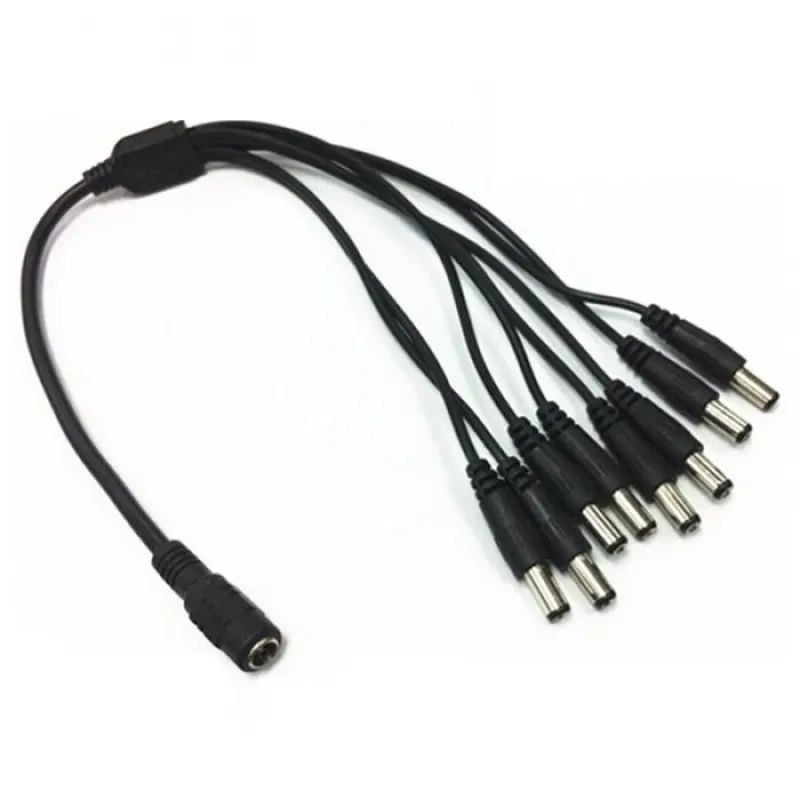 1 DC Female To 8 Male Plug Power Cord Adapter 2.1X5.5mm Connector Cable Splitter for CCTV Security Camera LED Strip Max 5A Load
1 DC Female To 8 Male Plug Power Cord Adapter 2.1X5.5mm Connector Cable Splitter for CCTV Security Camera LED Strip Max 5A Load