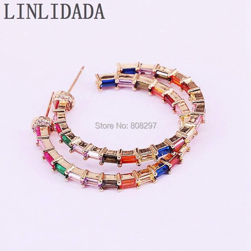 4Pair Newest popular rainbow cubic zirconia circle gold stud earrings women jewelry
4Pair Newest popular rainbow cubic zirconia circle gold stud earrings women jewelry