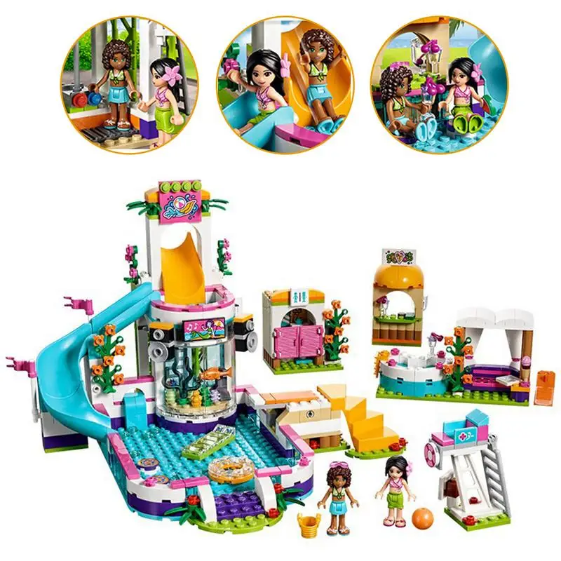 2018 New Creative Toys Girls Series Summer Pool Assembled 696PCS Building Blocks City Model Building Blocks
2018 New Creative Toys Girls Series Summer Pool Assembled 696PCS Building Blocks City Model Building Blocks