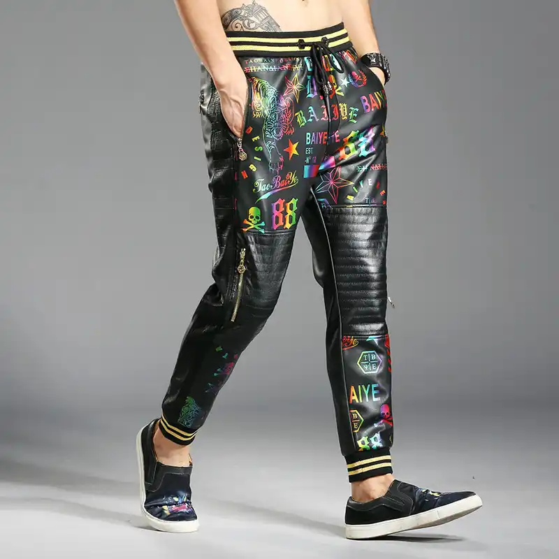 hip hop leather pants