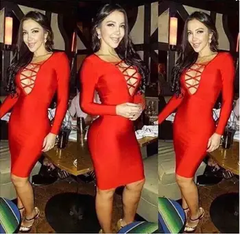 4 Colors Black Nude High Quality Hollow Out Deep Black Long Sleeve V-neck Bandage Dress Hot Club Party Bodycon Dress
4 Colors Black Nude High Quality Hollow Out Deep Black Long Sleeve V-neck Bandage Dress Hot Club Party Bodycon Dress