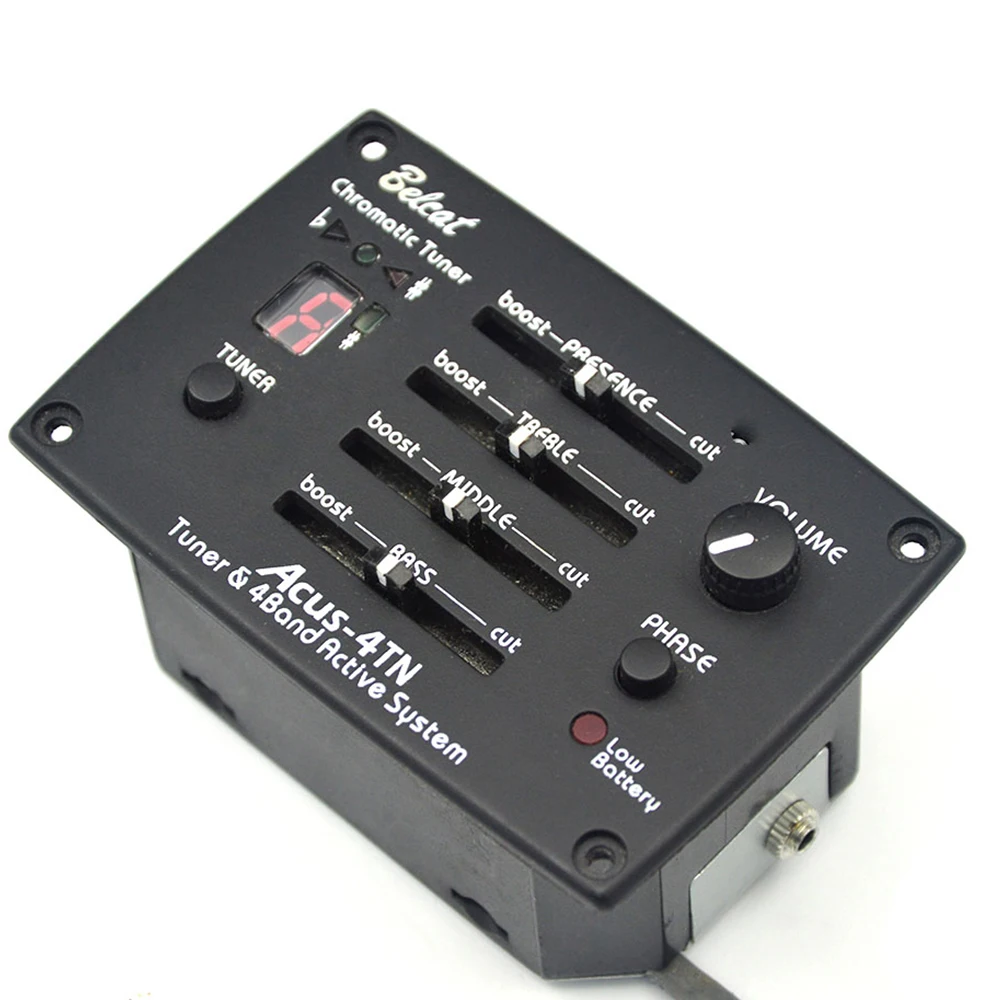 Belcat ACUS-4TN Guitar Pickup 4Band EQ with Tuner & Phase 4 Band Equalizer Preamp FND Chromatic Tuner
Belcat ACUS-4TN Guitar Pickup 4Band EQ with Tuner & Phase 4 Band Equalizer Preamp FND Chromatic Tuner