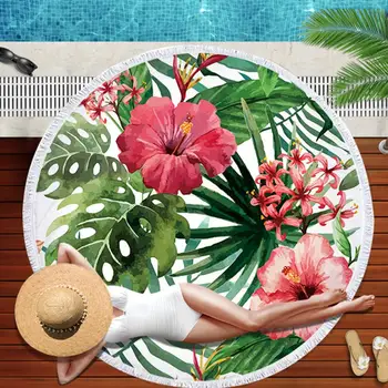 Printed Tropical Leaves Flowe Beach Towel Round Microfiber Beach Towels Large Blanket Picnic Yoga Mat Travel Sunbath Bath Towels
Printed Tropical Leaves Flowe Beach Towel Round Microfiber Beach Towels Large Blanket Picnic Yoga Mat Travel Sunbath Bath Towels