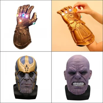Comics Thanos Cosplay Infinity War Gloves Thanos Mask Infinity Gauntlet With Led Deluxe Pvc Adult children Halloween Party
Comics Thanos Cosplay Infinity War Gloves Thanos Mask Infinity Gauntlet With Led Deluxe Pvc Adult children Halloween Party