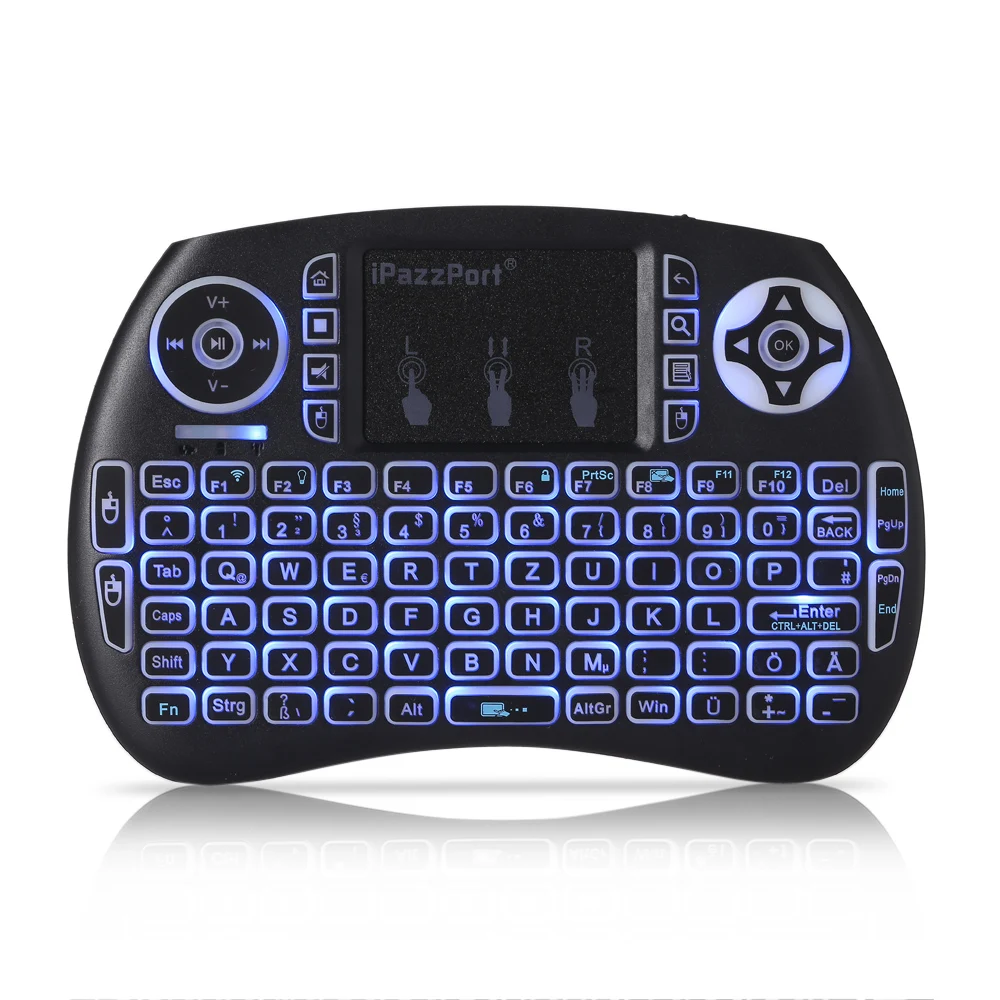 

iPazzPort 21S 2.4GHz Wireless USB 92 Key Numbers Mini Keyboard Backlight Function with Touchpad