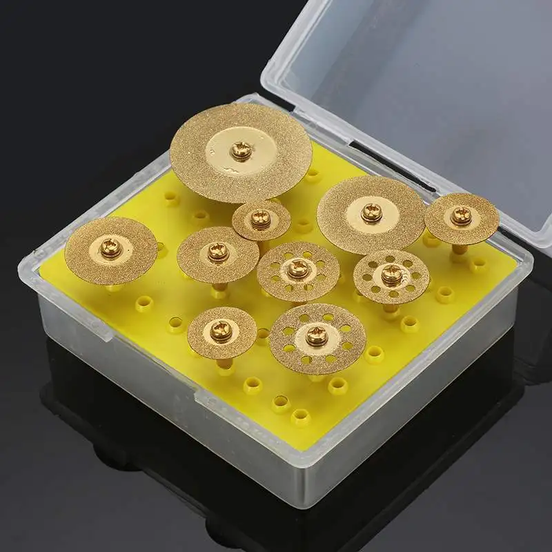 10Pcs/Lot Diamond Cutting Discs Titanium Coating Cut Off Wheel Set For Dremel Rotary Tool Power Tools Accessories Woodworking
10Pcs/Lot Diamond Cutting Discs Titanium Coating Cut Off Wheel Set For Dremel Rotary Tool Power Tools Accessories Woodworking