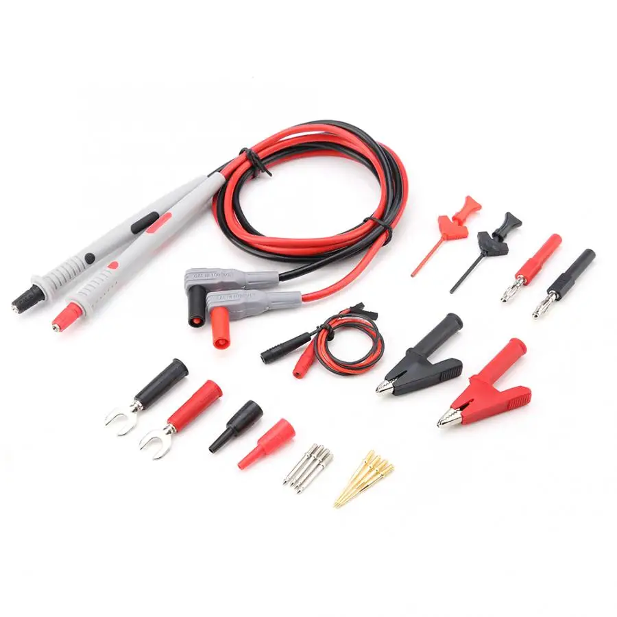 P1503D 20pcs Multifunctional Multimeter Test Leads Set with Crocodile Clips Replaceable Probe Tips Set Copper ABS Banana Plug
P1503D 20pcs Multifunctional Multimeter Test Leads Set with Crocodile Clips Replaceable Probe Tips Set Copper ABS Banana Plug