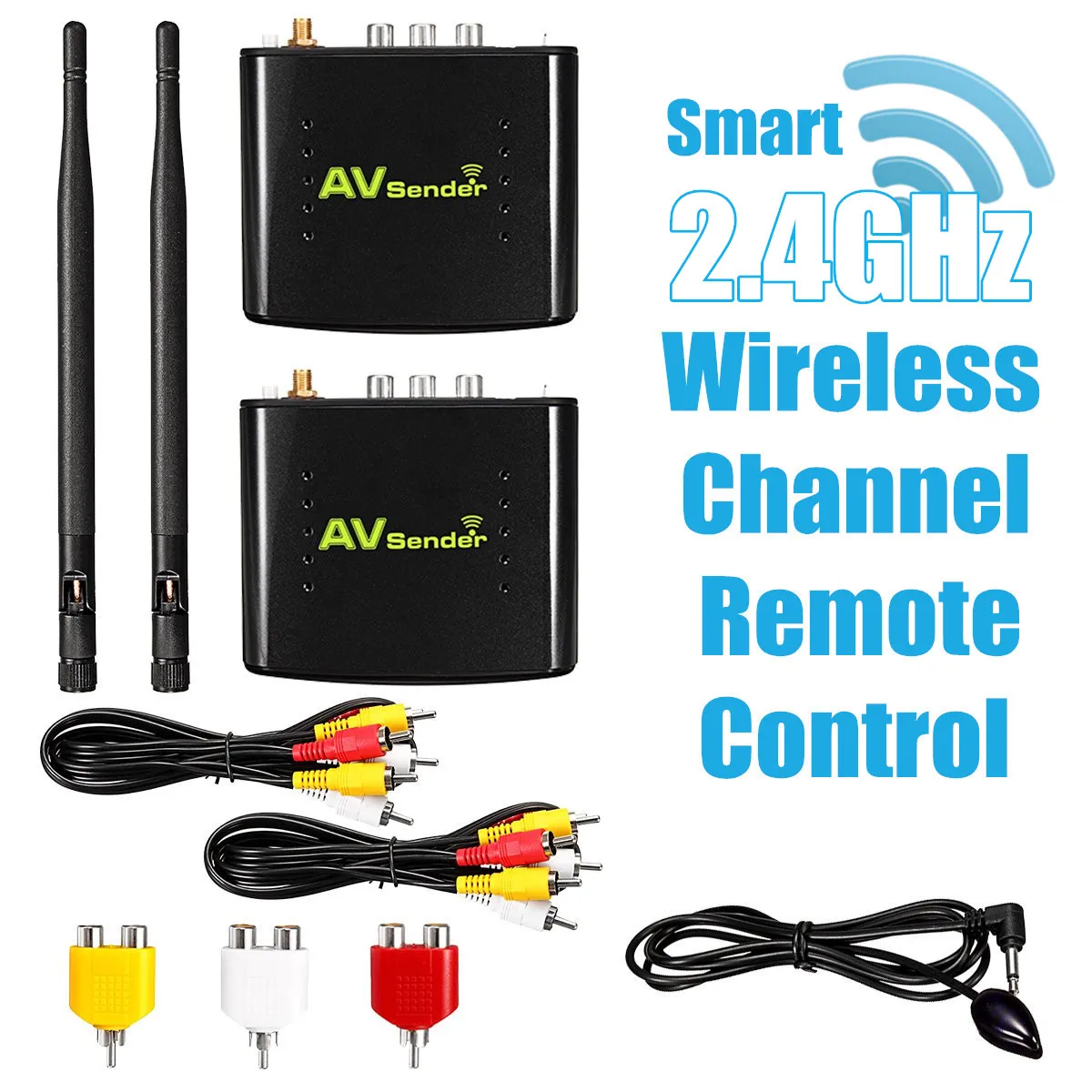 

Wireless AV Transmitter Receiver Set TV Broadcasting Audio Video Sender Sharer Remote Extender Kit Equipment 2.4GHz 350M/1148ft
