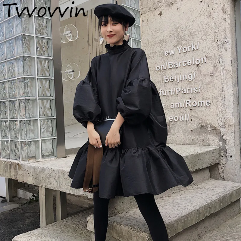 TVVOVVIN 2019 New Spring Women Clothing Turtleneck Lantern Sleeves Pleated Big Hem Stain Japan Styles Dress Dresses E102
TVVOVVIN 2019 New Spring Women Clothing Turtleneck Lantern Sleeves Pleated Big Hem Stain Japan Styles Dress Dresses E102