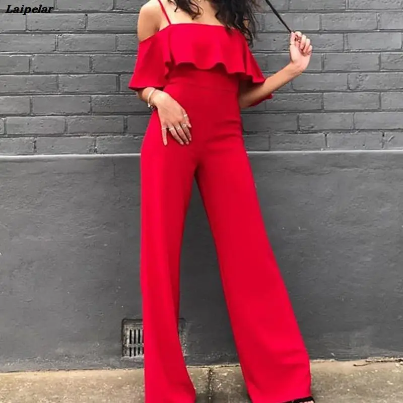 Off the shoulder wide leg jumpsuit Women solid ruffles maxi jumpsuits 2018 Summer high waist pants Overalls female long rompers
Off the shoulder wide leg jumpsuit Women solid ruffles maxi jumpsuits 2018 Summer high waist pants Overalls female long rompers