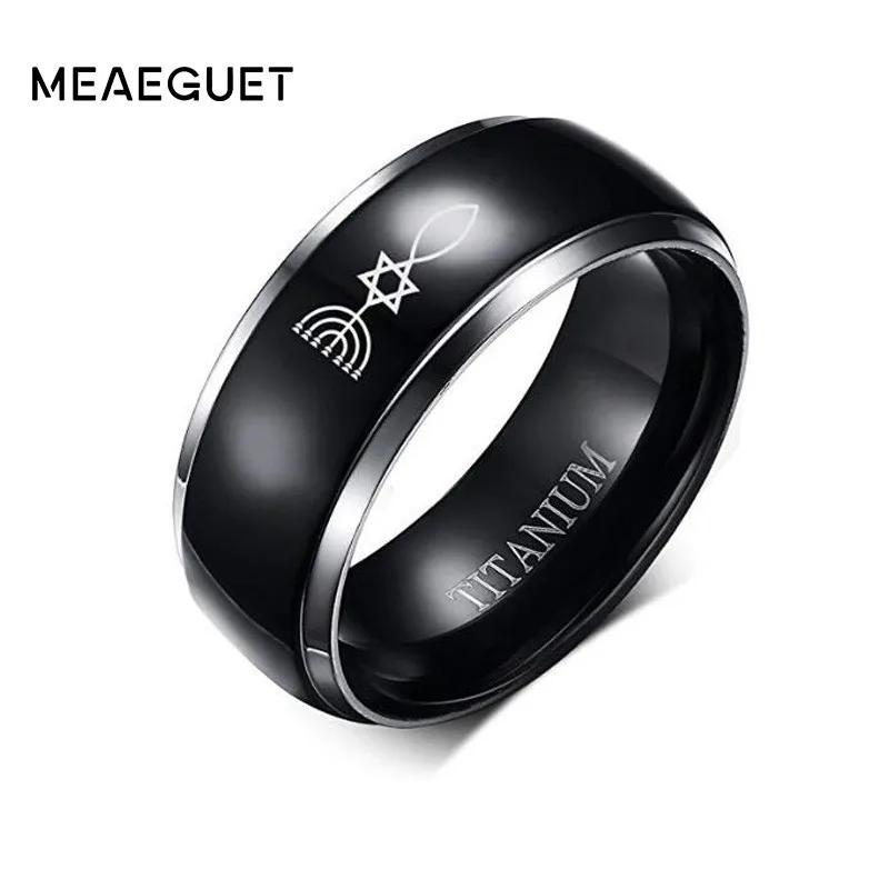Men's Titanium Ring Wedding Brands Rock Punk 8MM Personalized Messianic Jewish Magen David Silver Grooved Edge Rings
Men's Titanium Ring Wedding Brands Rock Punk 8MM Personalized Messianic Jewish Magen David Silver Grooved Edge Rings