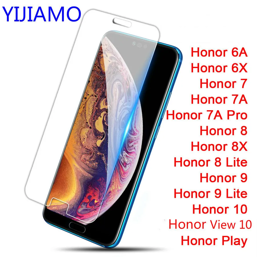 

2.5D Tempered Glass For Huawei Honor 10 9 Lite 7 7A Pro 8 8X 6A 6X Lite Play View Protective Tempered Glass Screen Protector