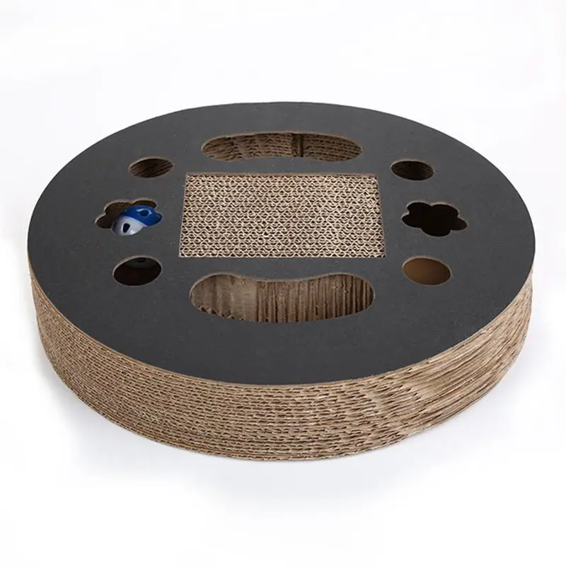 Round Corrugated Paper Cat Scratch Board with Bells Pet Interactive Training Sleeping cage Grinding Claws Protecting Furniture
Round Corrugated Paper Cat Scratch Board with Bells Pet Interactive Training Sleeping cage Grinding Claws Protecting Furniture