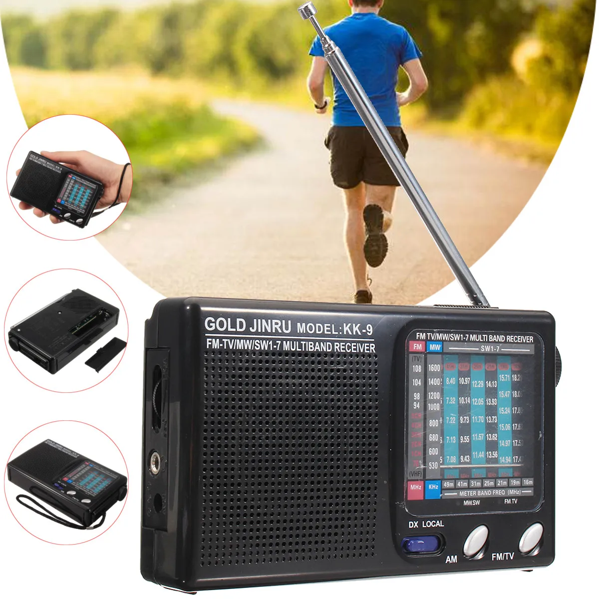 Wireless Speakers Portable AM/FM Mini 9 Bands Radio Telescopic Antenna Handsfree P ocket Mono Receiver Speaker Outdoor
Wireless Speakers Portable AM/FM Mini 9 Bands Radio Telescopic Antenna Handsfree P ocket Mono Receiver Speaker Outdoor