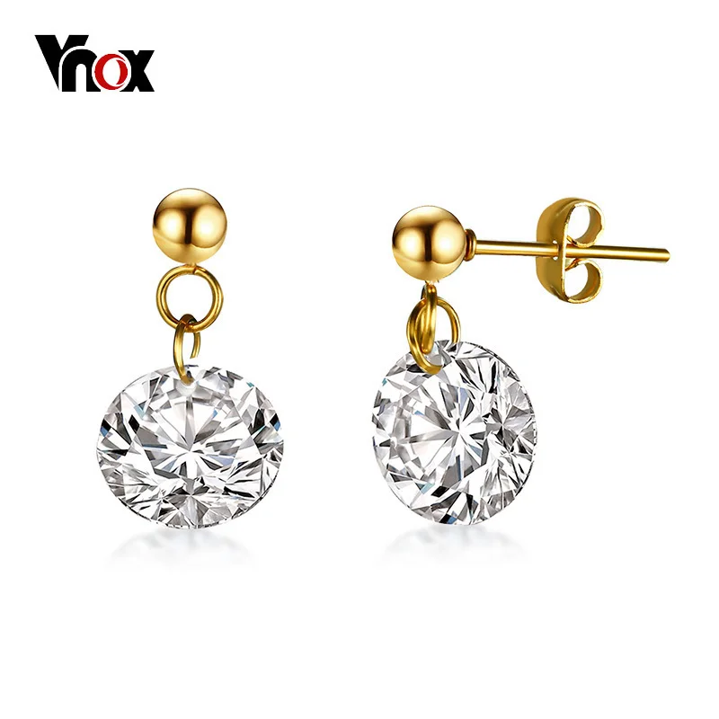 Vnox Well Cut AAA CZ Stone Elegant Stud Earrings for Women Gold Color Stainless Steel Pin Female Girl Classic Jewelry
Vnox Well Cut AAA CZ Stone Elegant Stud Earrings for Women Gold Color Stainless Steel Pin Female Girl Classic Jewelry