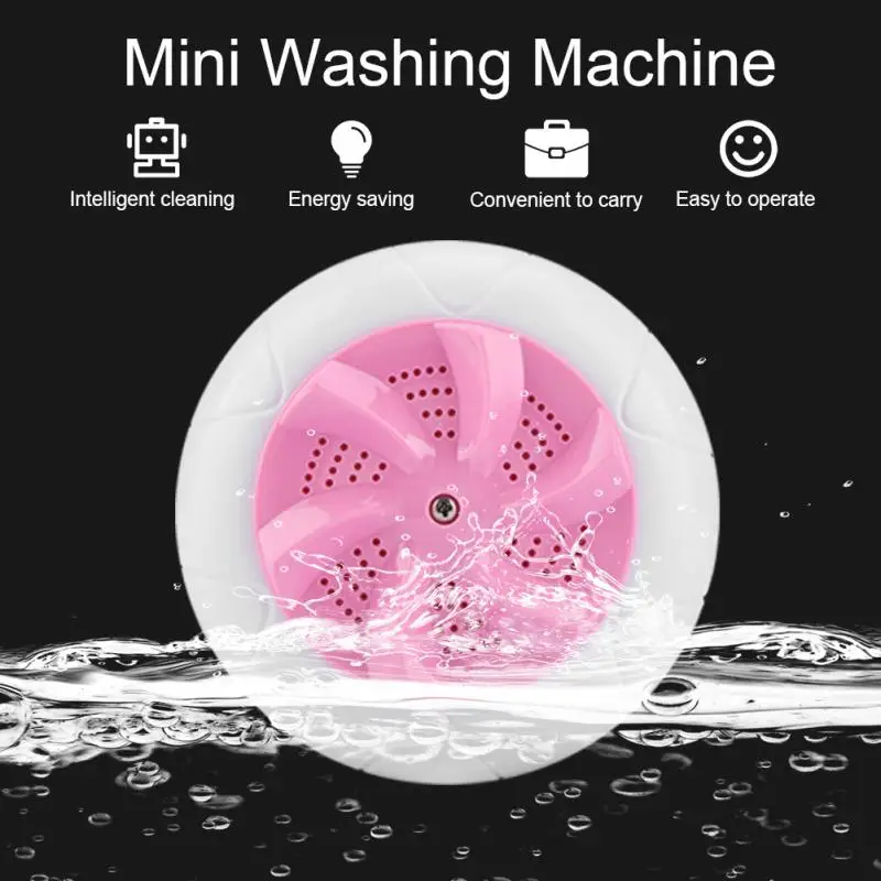 

Mini Portable Ultrasonic Vibration Washing Machine Stains Remover USB Ultrasound Laundry Cleaning Machine for Travel Home Use