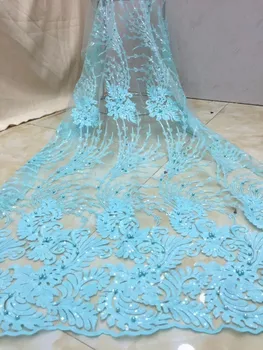 Latest SKY BLUE African Lace Fabric/ High Quality Nigeria Mesh Lace/ French Tulle Beaded Lace Fabric For Fashion Dresses
Latest SKY BLUE African Lace Fabric/ High Quality Nigeria Mesh Lace/ French Tulle Beaded Lace Fabric For Fashion Dresses