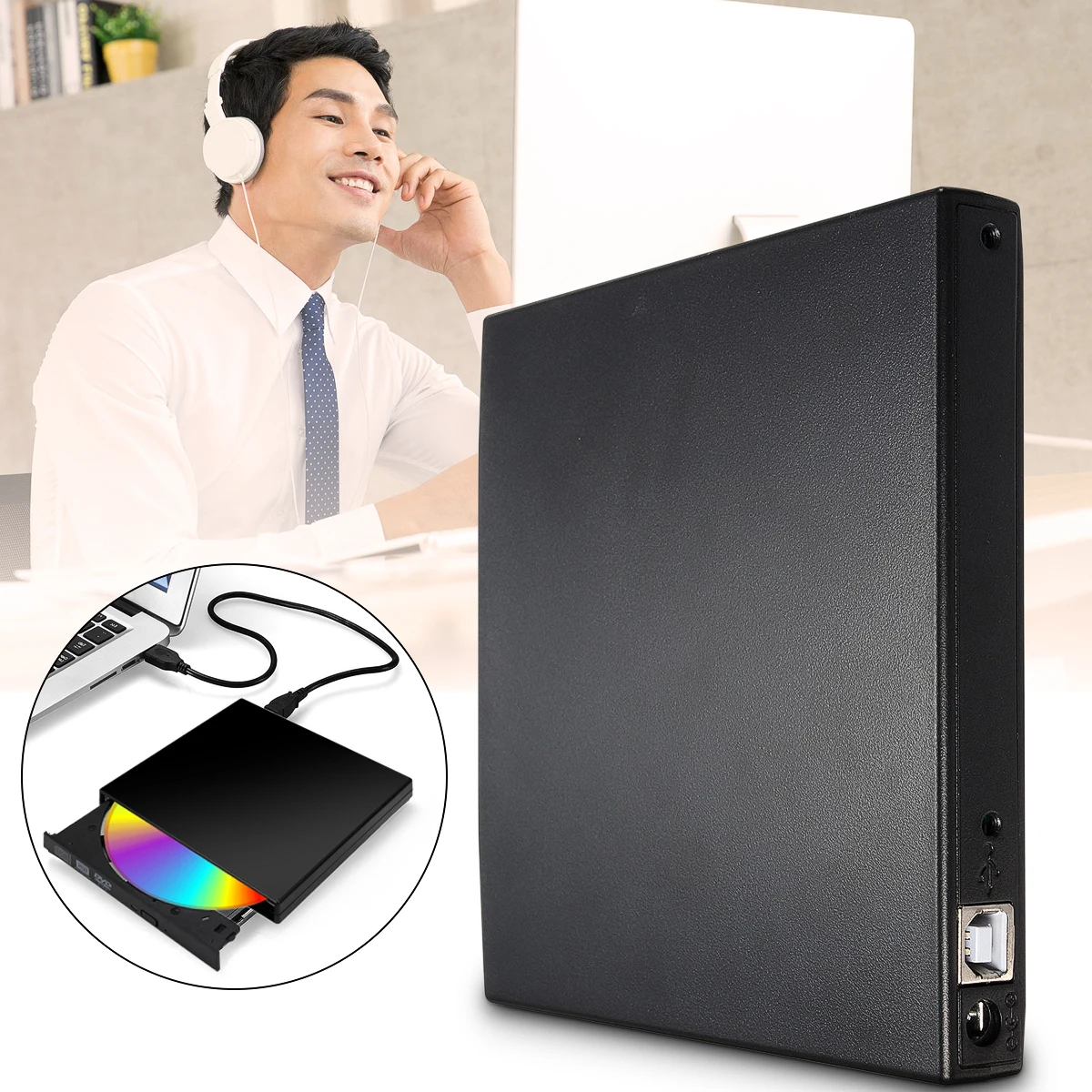 

New Arrival USB 2.0 DVD CD DVD-Rom SATA IDE Cover DVD RW Burner ROM Drive External Case Enclosure Caddy Laptop Notebook