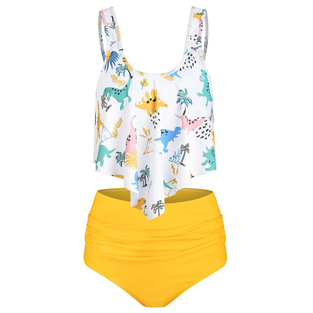 Dinosaur Print Ruffle Spaghetti Straps Tankini Set Cute Swimsuit Sunny Summer Beach Swimwear Bikini Suit
Dinosaur Print Ruffle Spaghetti Straps Tankini Set Cute Swimsuit Sunny Summer Beach Swimwear Bikini Suit
