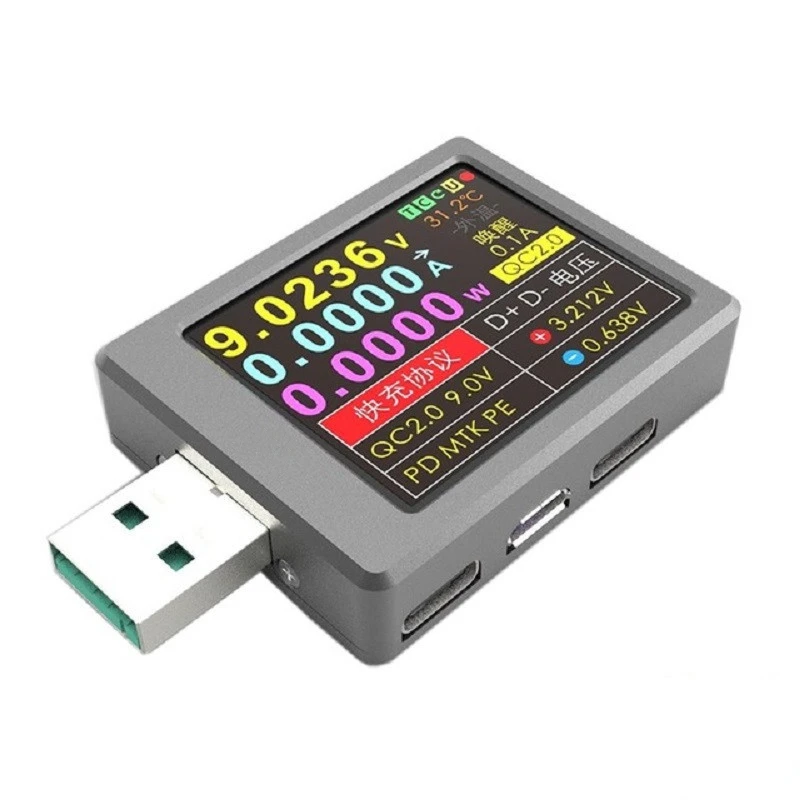 Current Voltmeter USB Tester QC4+ PD3.0 2 PPS Fast Charging Protocol Capacity Test With Light Ning Interface MFI-test Method
Current Voltmeter USB Tester QC4+ PD3.0 2 PPS Fast Charging Protocol Capacity Test With Light Ning Interface MFI-test Method
