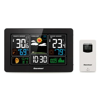 Excelvan Weather Station Large LCD Color Display Weather Forecast Temperature Barometer 60m/200ft Range with Snooze Alarm
Excelvan Weather Station Large LCD Color Display Weather Forecast Temperature Barometer 60m/200ft Range with Snooze Alarm