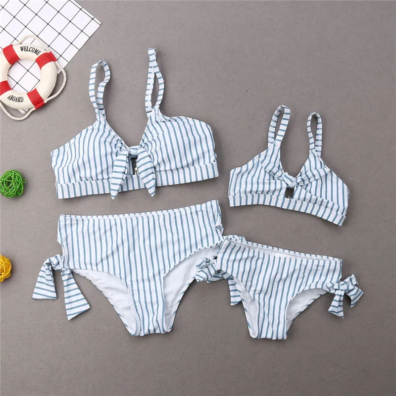 2019 Hot Family Matching Mother Daughter Striped Bikini Sets Women Kids Girl High Waist Bandage Swimsuit Summer Swimming Costume
2019 Hot Family Matching Mother Daughter Striped Bikini Sets Women Kids Girl High Waist Bandage Swimsuit Summer Swimming Costume
