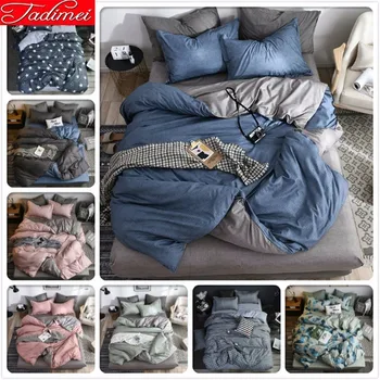 Blue Grey Plain Pure Color AB Double Side Duvet Cover Bedding Set Adult Big Size Bedspreads Single Twin Queen King Size 220x240
Blue Grey Plain Pure Color AB Double Side Duvet Cover Bedding Set Adult Big Size Bedspreads Single Twin Queen King Size 220x240