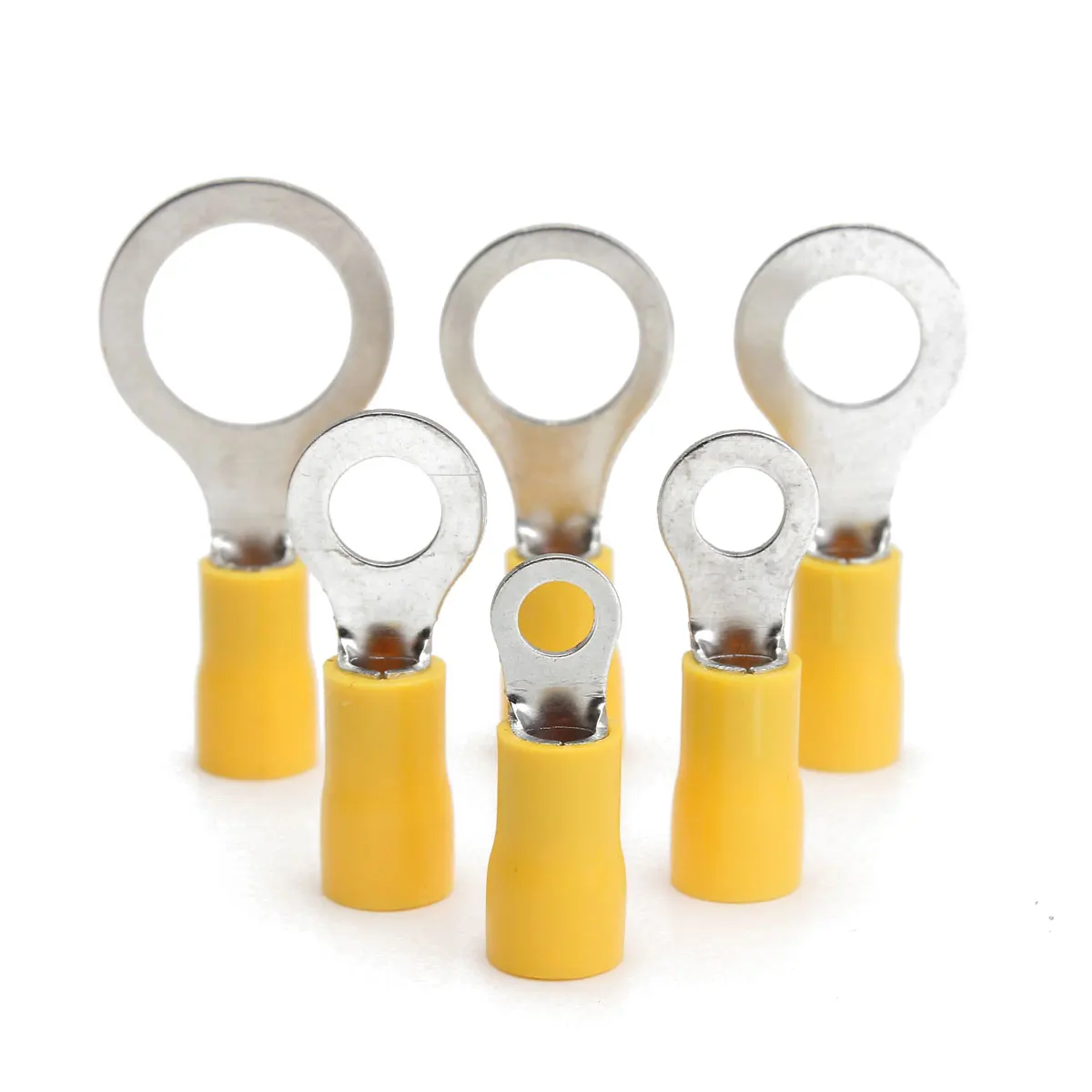 Professionele uitruisting High Quality 4.3mm Yellow Insulated Ring Connector Terminals Crimp