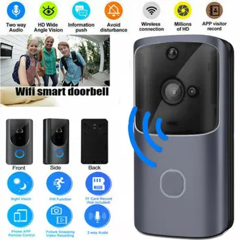 Wireless WiFi Video Doorbell Smart Phone Door Ring Two-way Intercom Security IR Camera Bell WIFI Smart Doorbell for APP 30A21
Wireless WiFi Video Doorbell Smart Phone Door Ring Two-way Intercom Security IR Camera Bell WIFI Smart Doorbell for APP 30A21