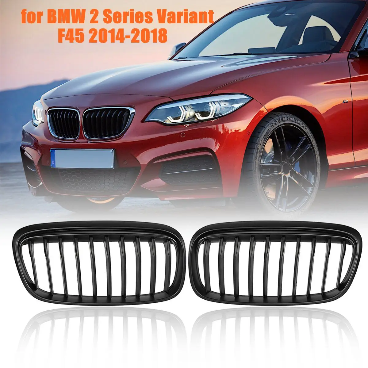 Pair Matte Black Front Grill Grille For BMW 2 Series Variant F45 2014 2015 2016 2017 2018 Car styling Racing Grills
Pair Matte Black Front Grill Grille For BMW 2 Series Variant F45 2014 2015 2016 2017 2018 Car styling Racing Grills