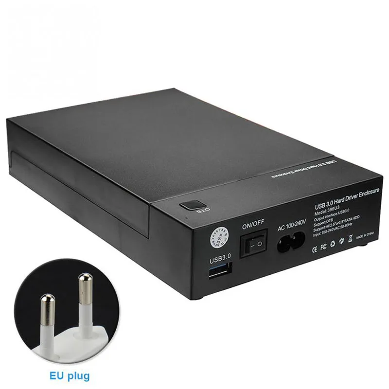 2.5inch 3.5inch USB 3.0 SATA HDD Box HDD Hard Drive External HDD Enclosure Black Case(EU Plug)
2.5inch 3.5inch USB 3.0 SATA HDD Box HDD Hard Drive External HDD Enclosure Black Case(EU Plug)