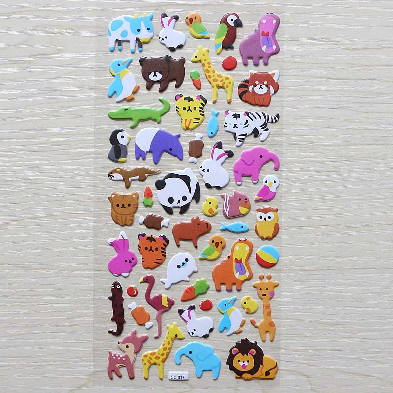 1 лист 'Милые Животные &quotукрашение для дневника детские наклейки 3D ПВХ Корея