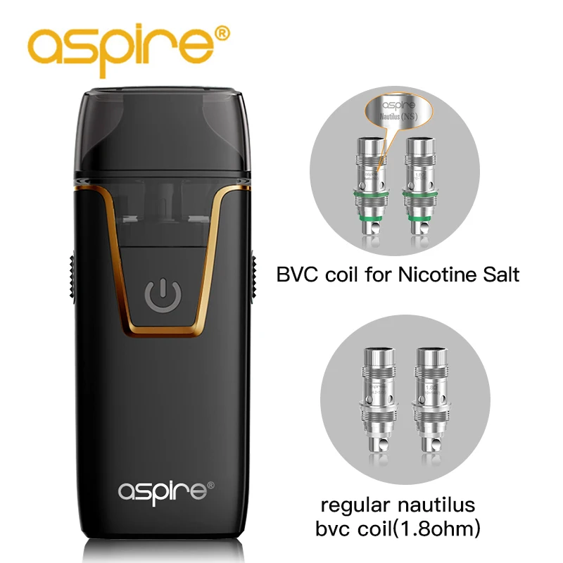 

Electronic Cigarette Kit Aspire Nautilus AIO Vape 4.5ml Pod System Atomizer BVC Coil Built-in 1000mAh Battery Vaper Vaporizador