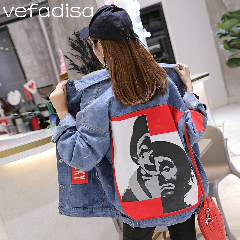 Vefadisa Women Character Pattern Printing Denim Jacket 2018 Autumn Women Letter Denim Jacket Women Denim Overcoat DQ506
Vefadisa Women Character Pattern Printing Denim Jacket 2018 Autumn Women Letter Denim Jacket Women Denim Overcoat DQ506