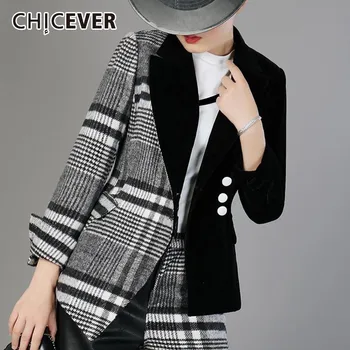 CHICEVER Summer Casual Patchwork Plaid Blazer Coat Female Long Sleeve Asymmetrical Slim Women's Suits 2020 Spring Fashion New
CHICEVER Summer Casual Patchwork Plaid Blazer Coat Female Long Sleeve Asymmetrical Slim Women's Suits 2020 Spring Fashion New