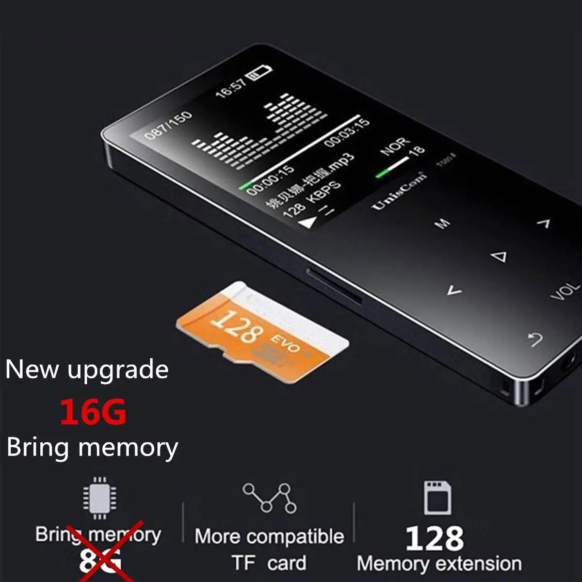 Uniscom 8G 1.8 Inch Screen bluetooth Lossless HIFI MP3 Music Player Support A-B Repeat Voice Record
Uniscom 8G 1.8 Inch Screen bluetooth Lossless HIFI MP3 Music Player Support A-B Repeat Voice Record