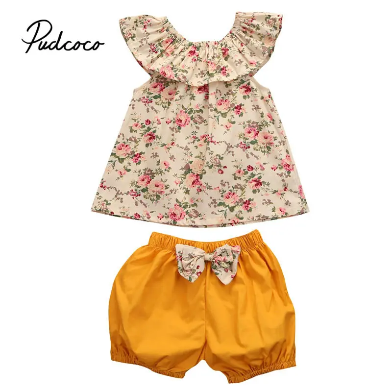 pudcoco 2019 Toddler Kids Baby Girl Floral tank ruffles top match shorts Summer Bow-knot sleeveless 2PCS infant girl Clothes
pudcoco 2019 Toddler Kids Baby Girl Floral tank ruffles top match shorts Summer Bow-knot sleeveless 2PCS infant girl Clothes