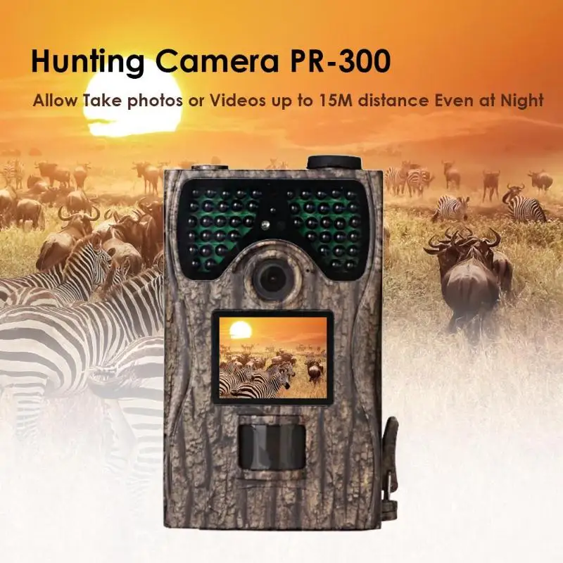 

PR-300 Hunting Traps Camera HD 1080P 12MP PIR IR Night Vision Camcorder Support date/time watermarking on photos or videos