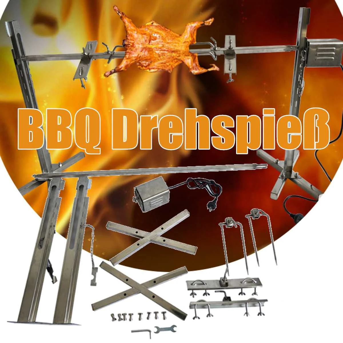 Electric US Automatic BBQ Grill Outdoor Camping Rotisserie Motor Roast Branch Metal Spit Roaster Rod Charcoal Pig Chicken 15W
Electric US Automatic BBQ Grill Outdoor Camping Rotisserie Motor Roast Branch Metal Spit Roaster Rod Charcoal Pig Chicken 15W