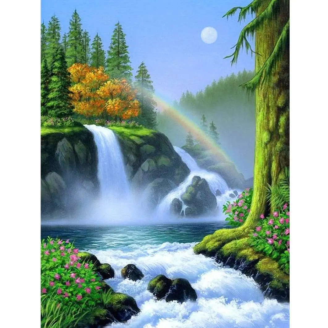 Diamond Painting Kit DIY 5D, Full Drill Landspace Embroidery Cross Stitch Arts Craft Canvas Wall Decor (Waterfall Rainbow,
Diamond Painting Kit DIY 5D, Full Drill Landspace Embroidery Cross Stitch Arts Craft Canvas Wall Decor (Waterfall Rainbow,