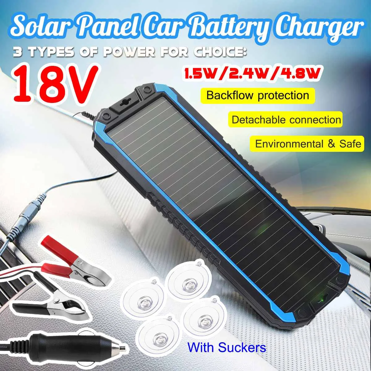 1.5/2.4/4.8W 18V Portable Solar Panel Power Battery Charger Backup for Car Boat Lightweight Environmental Amorphous Silicon+ABS
1.5/2.4/4.8W 18V Portable Solar Panel Power Battery Charger Backup for Car Boat Lightweight Environmental Amorphous Silicon+ABS