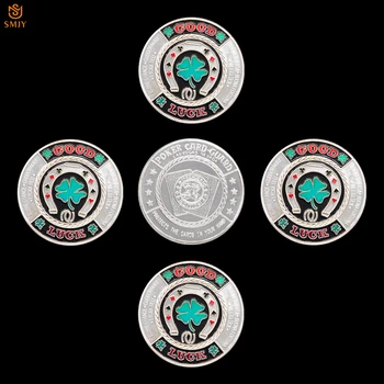 5Pcs/Lot Hot Sell Souvenir Clover Silver Plated Poker Card Guard Lucky Chip Challenge Token Coin Collection And Business Gifts
5Pcs/Lot Hot Sell Souvenir Clover Silver Plated Poker Card Guard Lucky Chip Challenge Token Coin Collection And Business Gifts