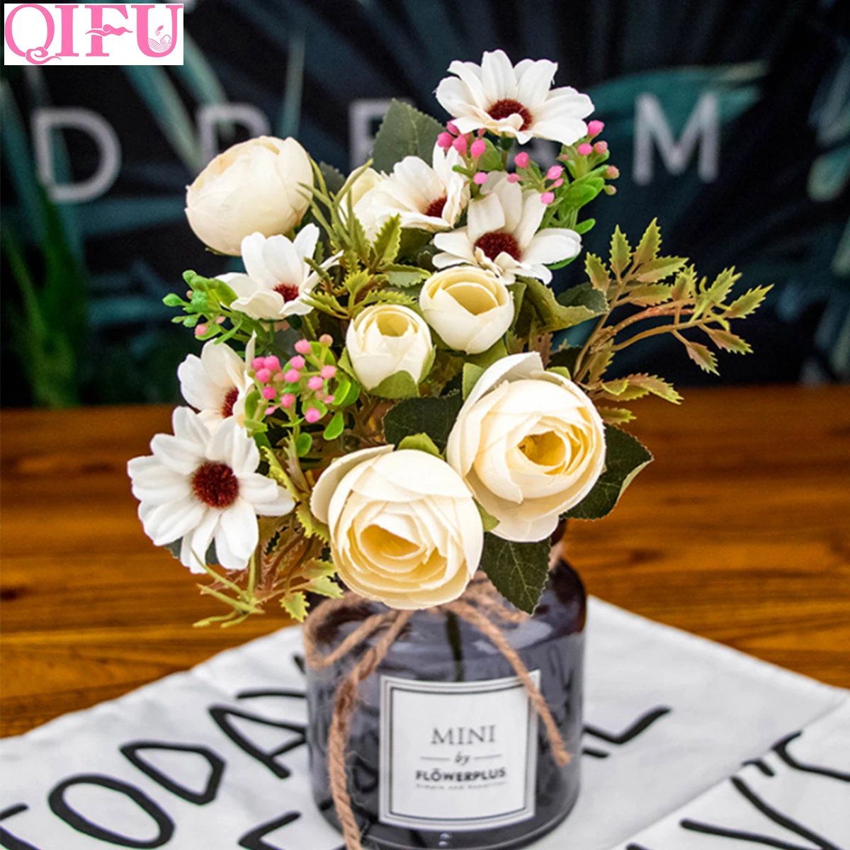 QIFU 1pcs Tea Rose Bouquet Fake Dried Potted Silk Flowers Artificial Flowers for Wedding Flowers Artificial Peonies Branches
QIFU 1pcs Tea Rose Bouquet Fake Dried Potted Silk Flowers Artificial Flowers for Wedding Flowers Artificial Peonies Branches