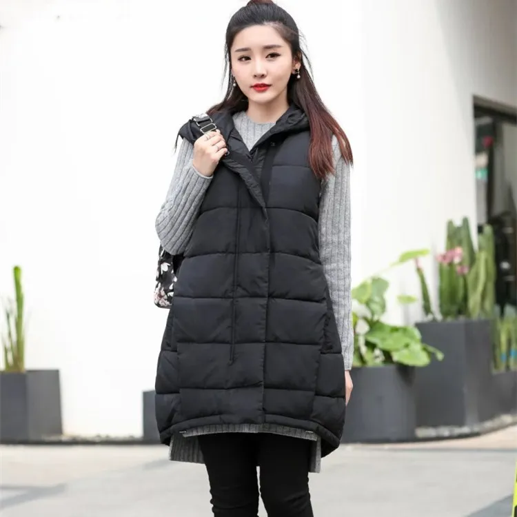 Hot Sale Female Cotton Padded Sleeveless Parkas Women Hooded Warm Waistcoat Casual Plus Size Long Vests
Hot Sale Female Cotton Padded Sleeveless Parkas Women Hooded Warm Waistcoat Casual Plus Size Long Vests