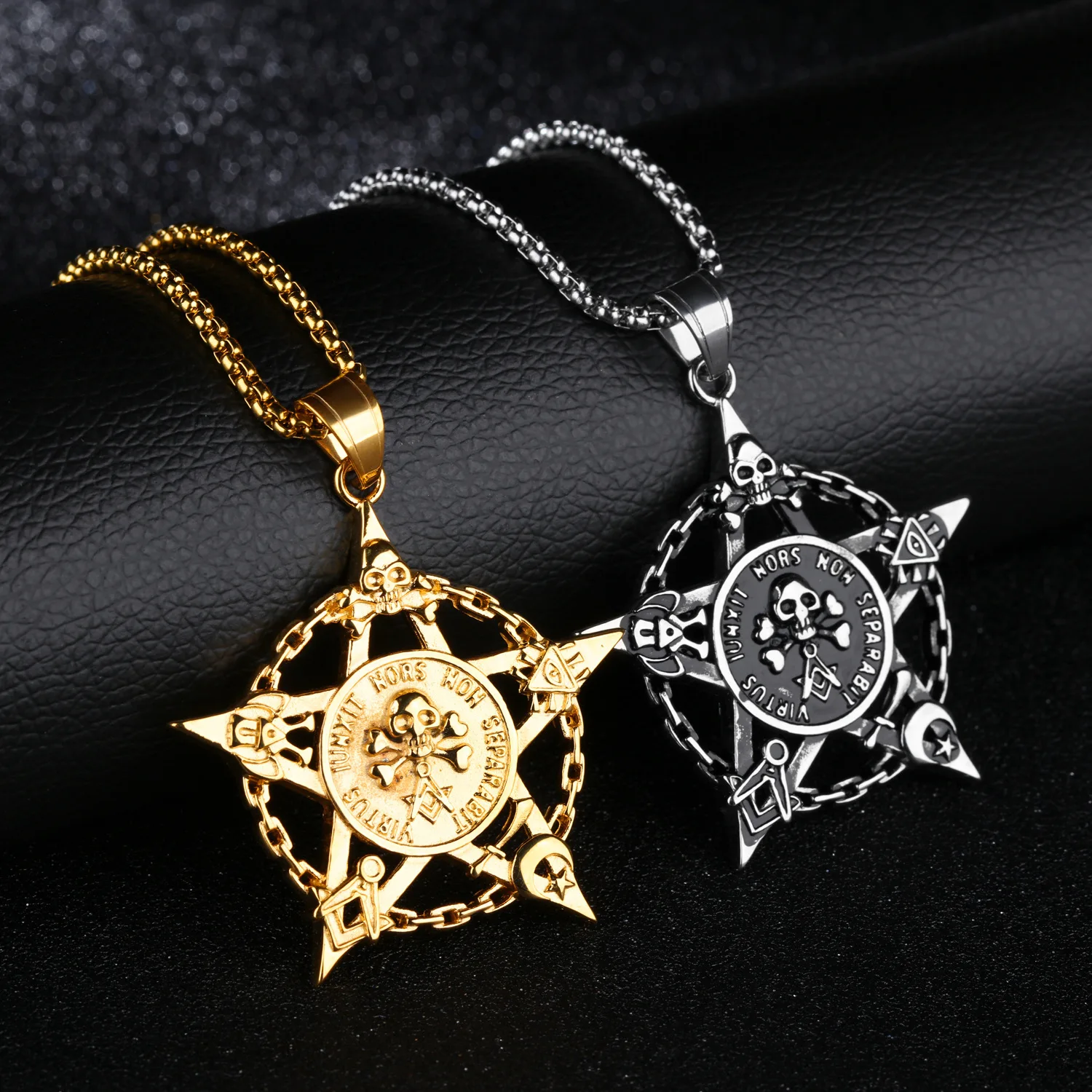 Pentacle Pentagram Stainless Steel Charms Skull Pendants Men Pendant Necklace Charm Gold Silver Necklaces Colgante Hombre
Pentacle Pentagram Stainless Steel Charms Skull Pendants Men Pendant Necklace Charm Gold Silver Necklaces Colgante Hombre