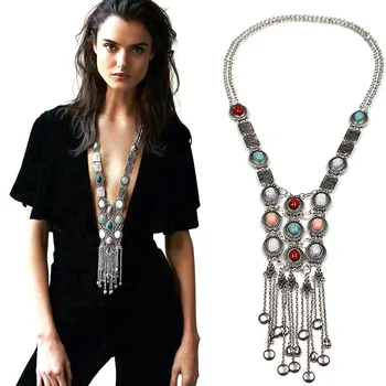 Big Colar Power Women Silver Chain Long Tassel Statement Necklace Ethnic Bohemian Maxi Pendant Necklace Women Fashion Jewelry
Big Colar Power Women Silver Chain Long Tassel Statement Necklace Ethnic Bohemian Maxi Pendant Necklace Women Fashion Jewelry