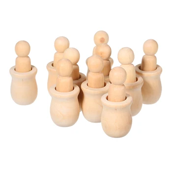 10Pcs Wooden Peg Dolls Unfinished Crafts Diy Paint Stain Kid'S Party Favor Wedding Home Decor Wood Craft People Nesting Set
10Pcs Wooden Peg Dolls Unfinished Crafts Diy Paint Stain Kid'S Party Favor Wedding Home Decor Wood Craft People Nesting Set
